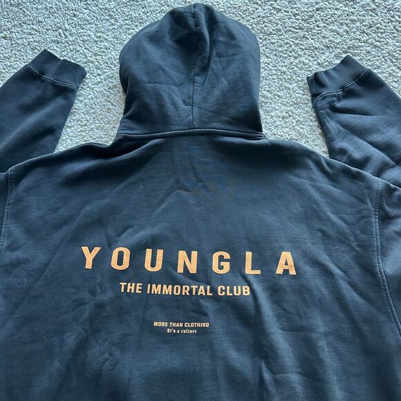 Men's YoungLA 533 ImmortalClub Hoodie, 100%Cotton XL, NWT, BlackWashed - Picture 4 of 6